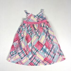 Janie and Jack Dress Girls Sz 18-24m Pink Plaid 2008 Little Beachcomber Sundress